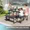 Costway Picnic Table Bench Set for 4-8 People with Umbrella Hole All-Weather HDPE Tabletop Black/Gray/Green/White